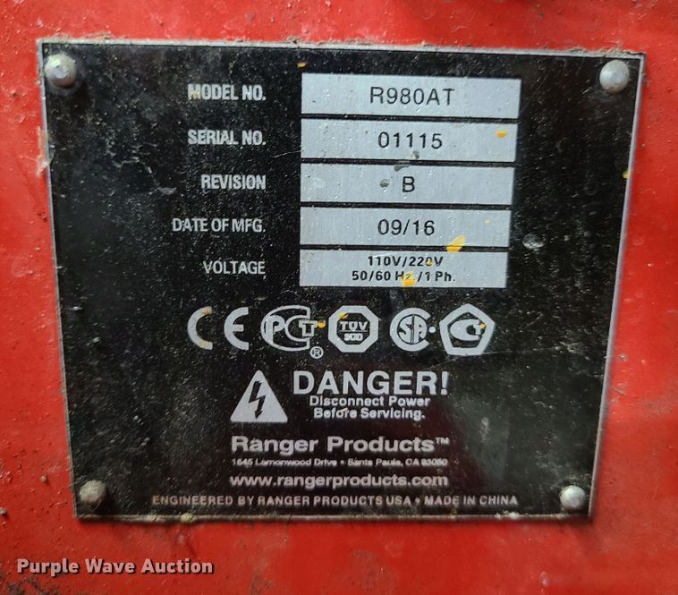 image for item DJ1608 Ranger R980AT  tire machine