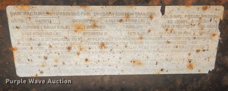 image for item DL6381 2011 DCT  utility trailer