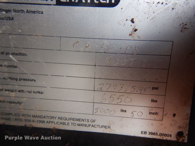 image for item DM5333 2007 Palfinger CR50  forklift