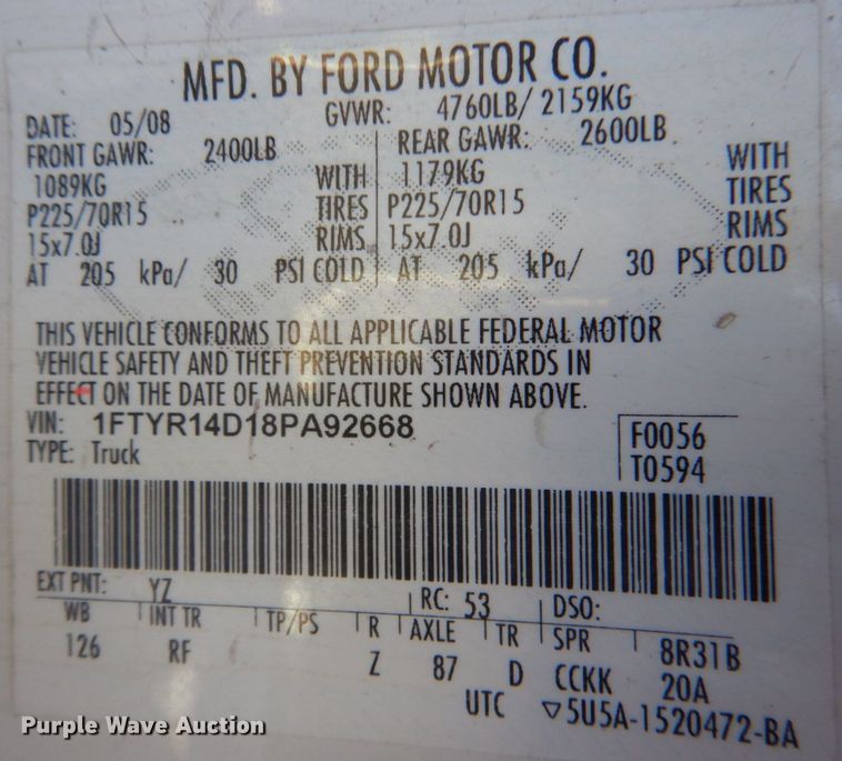 image for item DN2517 2008 Ford Ranger  SuperCab pickup truck