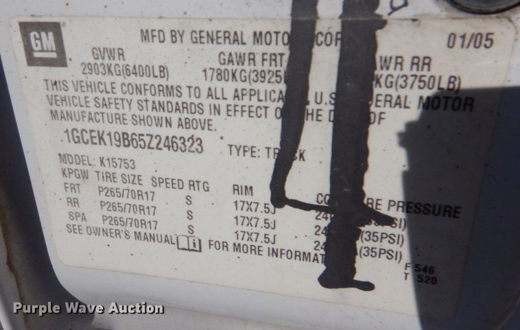 image for item DN2518 2005 Chevrolet Silverado 1500  Ext. Cab pickup truck