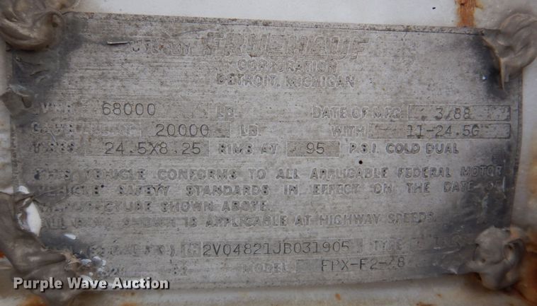 image for item DN2545 1988 Fruehauf  dry van trailer