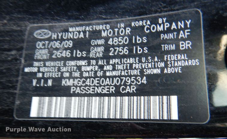 image for item DN5262 2010 Hyundai Genesis