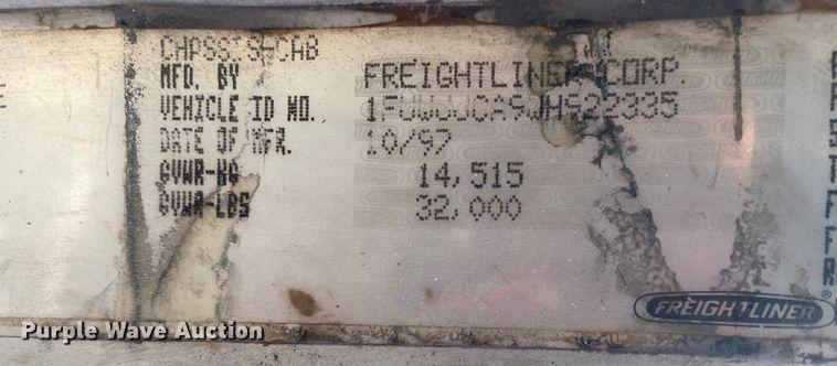 image for item DN6572 1998 Freightliner FL80  vacuum truck