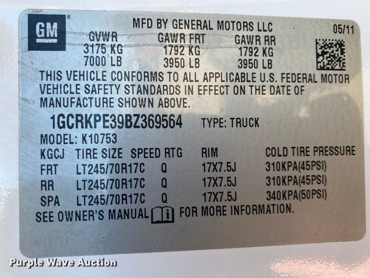 image for item DN6596 2011 Chevrolet Silverado 1500  Ext. Cab pickup truck