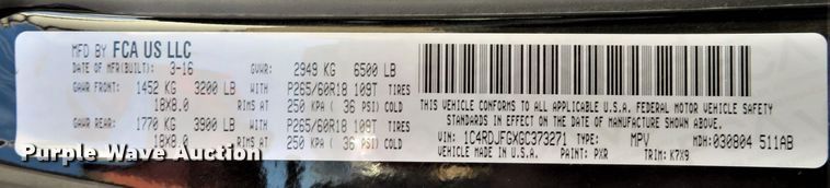 image for item FP9498 2016 Dodge Durango  SUV