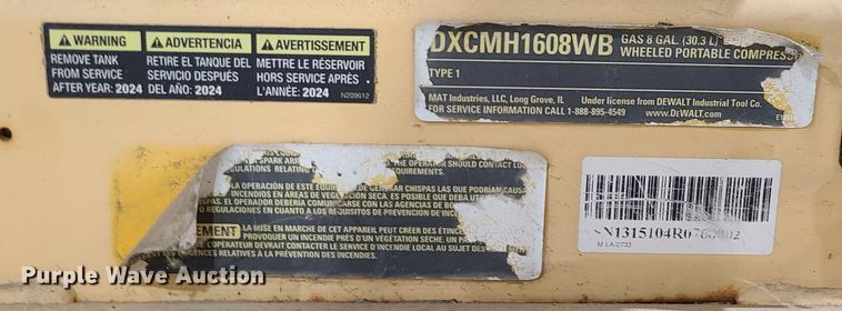 image for item GB9079 DeWalt  air compressor