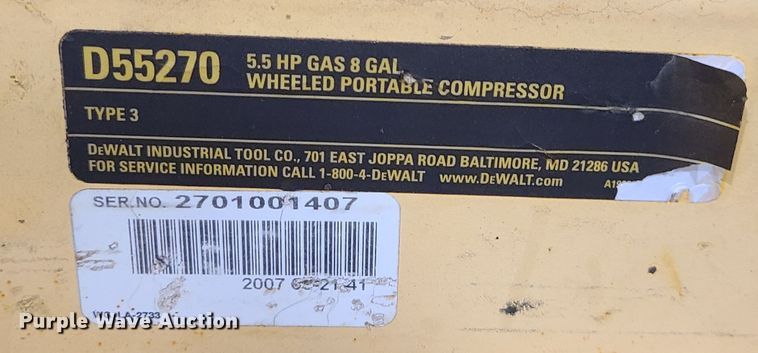 image for item GB9080 DeWalt  air compressor
