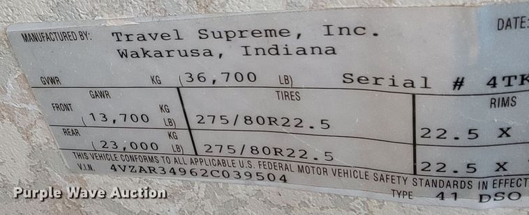 image for item HF9251 2002 Spartan K2  Travel Supreme RV