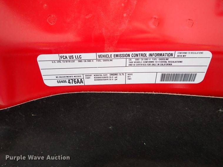 image for item IC9681 2019 Dodge Ram 1500  Quad Cab pickup truck