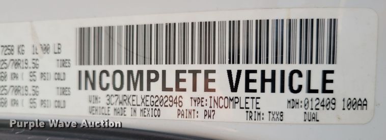 image for item IV9652 2014 Dodge Ram 4500HD  Crew Cab utility / service truck