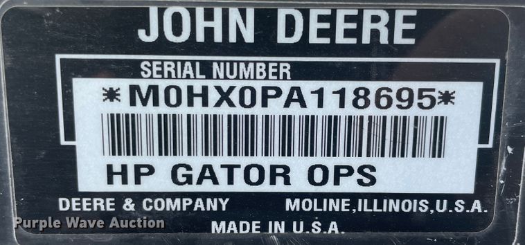 image for item IX9645 2012 John Deere XUV  utility vehicle