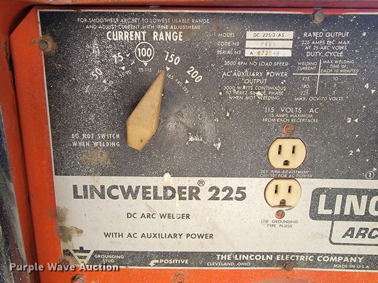 image for item JE9268 Lincoln Lincwelder 225  welder/generator