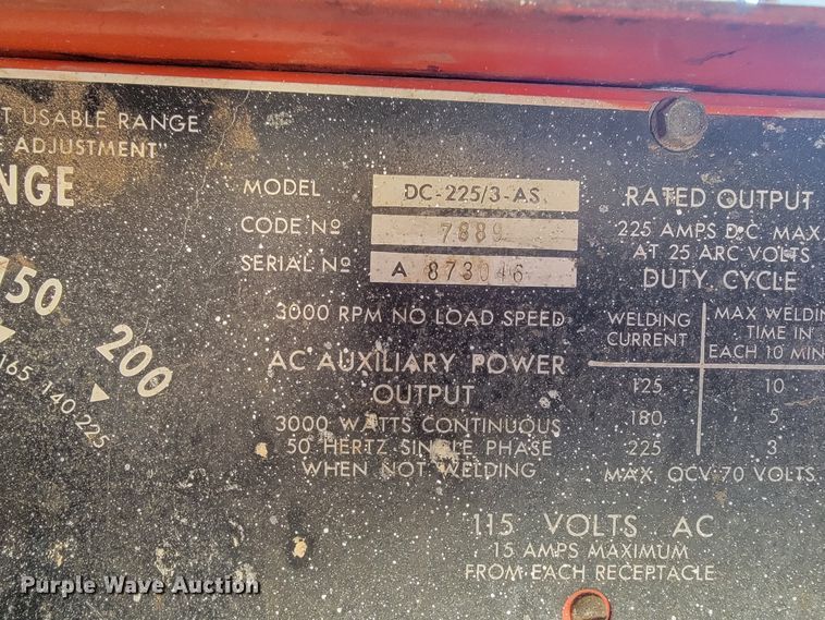 image for item JE9268 Lincoln Lincwelder 225  welder/generator