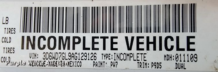 image for item JE9282 2010 Dodge Ram 5500HD  Crew Cab utility / service truck