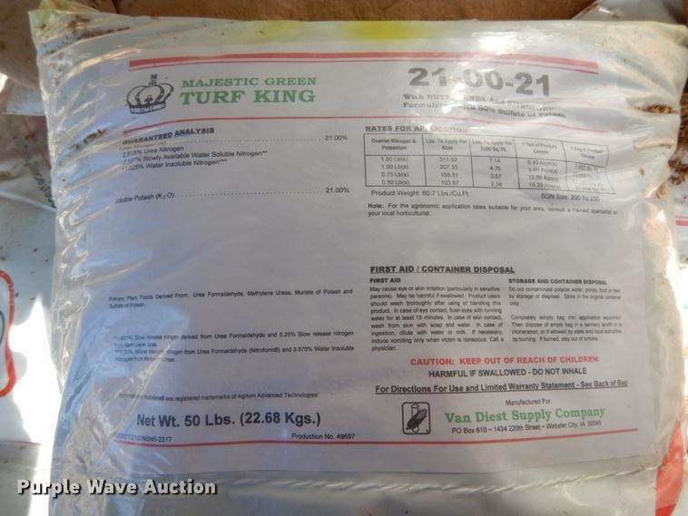 image for item JI9304 Approximately 35 bags of Van Diest turf fertilizer