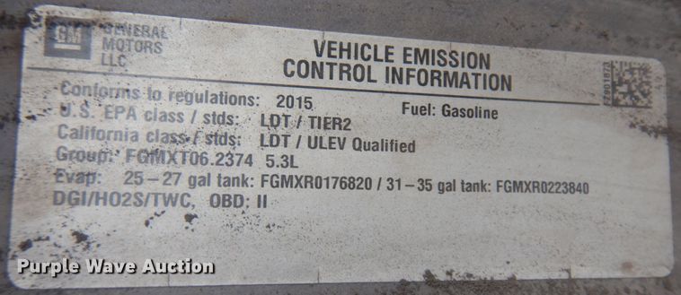 image for item JZ9785 2015 GMC Sierra 1500  pickup truck