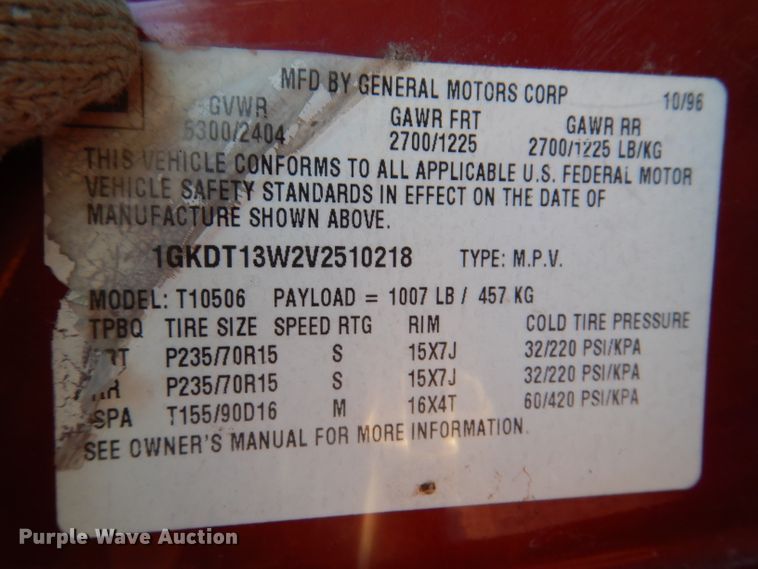 image for item KH9100 1997 GMC Jimmy SLT  SUV