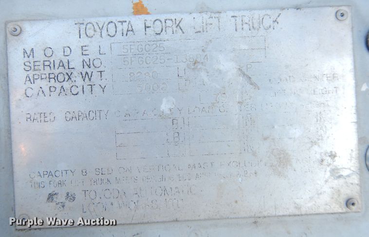 image for item KS9055 Toyota 5FGC25  forklift