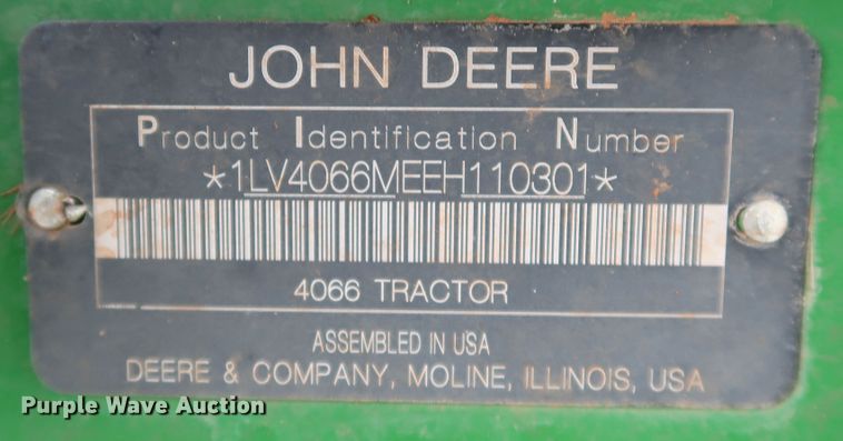 image for item DJ1992 2014 John Deere 4066M  MFWD tractor