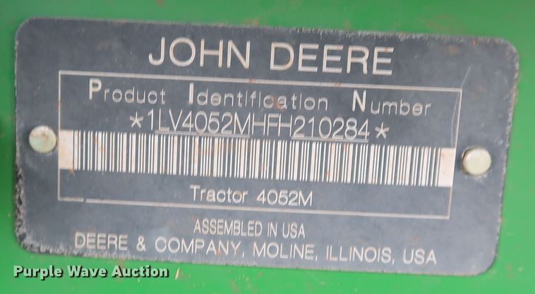 image for item DJ1993 2015 John Deere 4052M  MFWD tractor