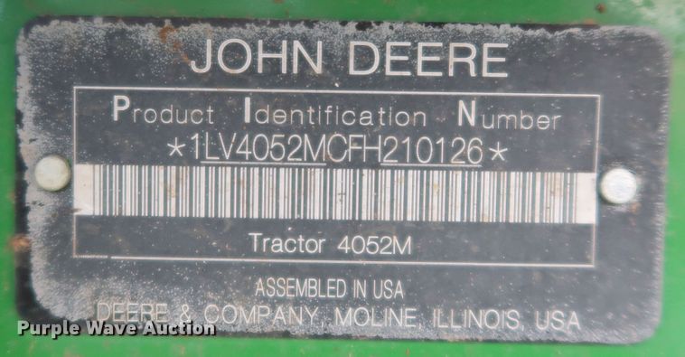 image for item DJ1994 2015 John Deere 4052M  MFWD tractor