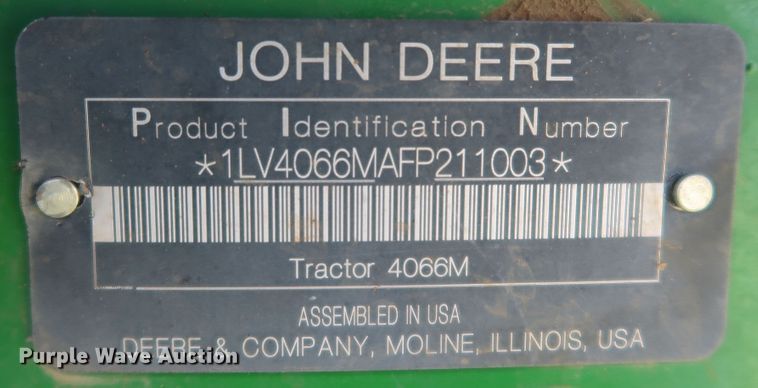 image for item DJ1997 2015 John Deere 4066M  MFWD tractor