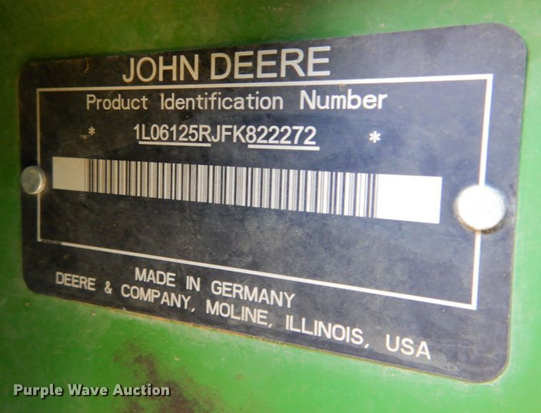 image for item DK1466 2015 John Deere 6125R  MFWD tractor