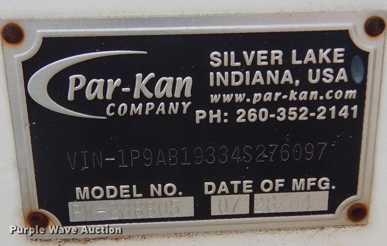 image for item DK3380 Par-Kan PK-238805  seed tender trailer