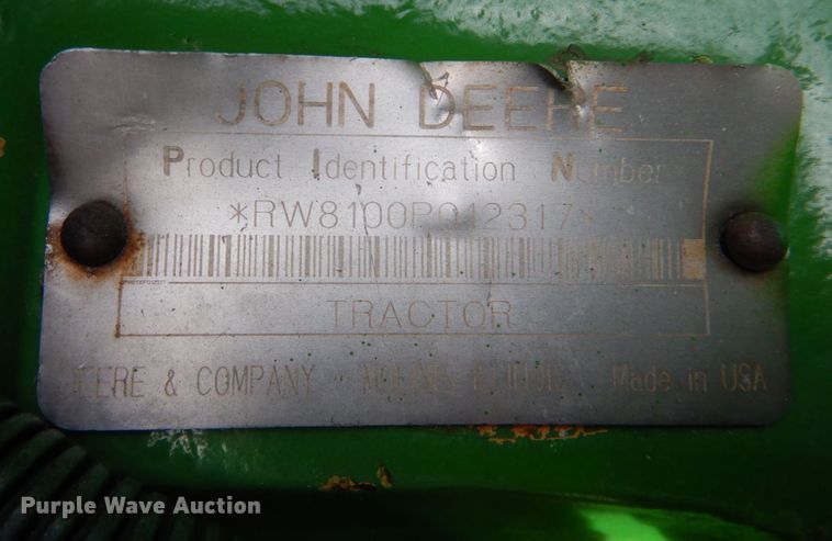 image for item DN2514 1997 John Deere 8100  MFWD tractor