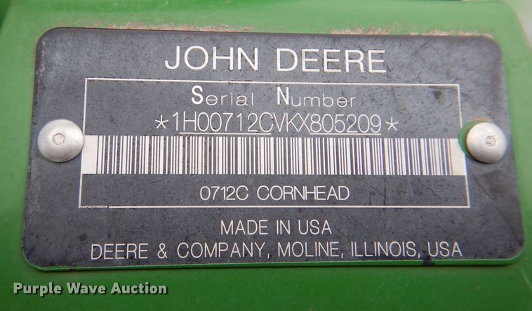 image for item DN5396 2019 John Deere 712C  corn head