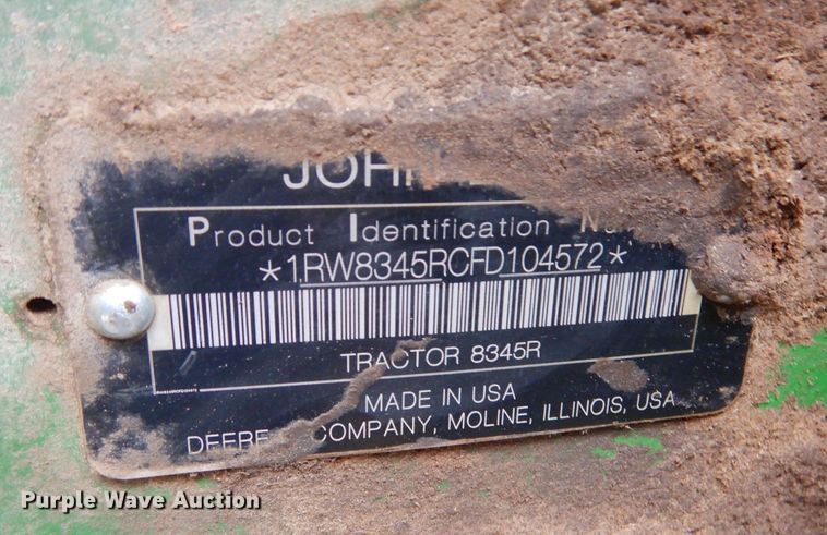 image for item DN5400 2015 John Deere 8345R  MFWD tractor