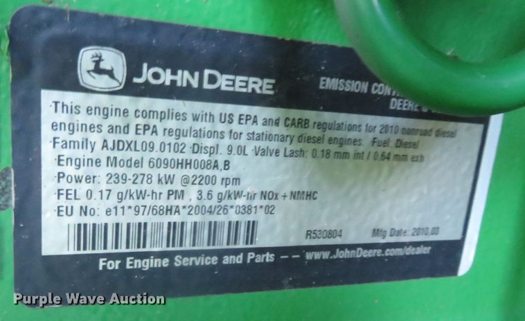 image for item DN7844 2010 John Deere 9770 STS  RWA combine