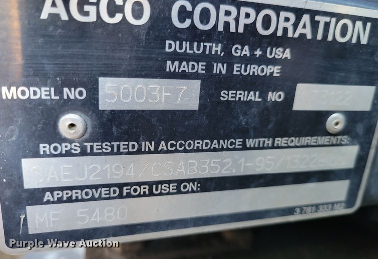 image for item IV9663 2008 Massey Ferguson 5480  MFWD tractor