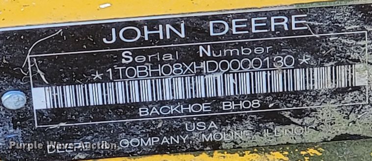 image for item IX9587 John Deere BH8 skid steer backhoe