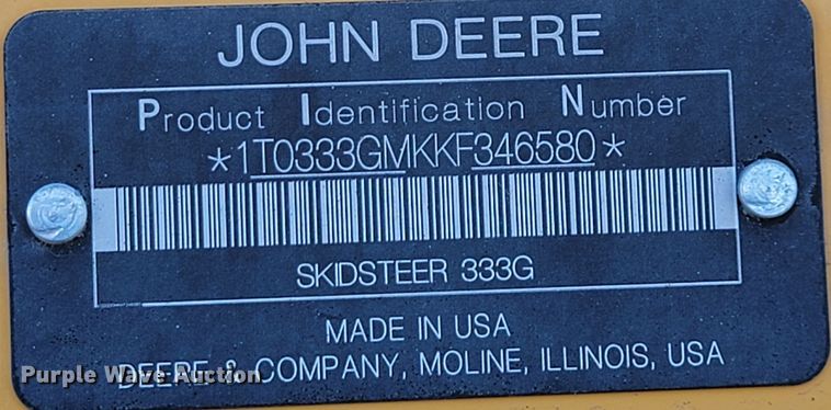 image for item IX9590 2019 John Deere 333G  tracked skid steer loader
