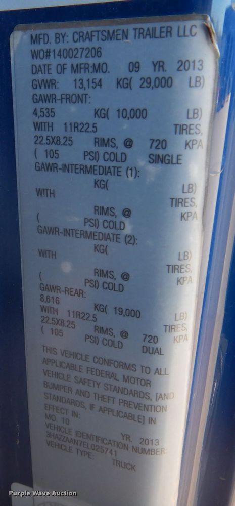 image for item DH8090 2014 International WorkStar 7300  box truck