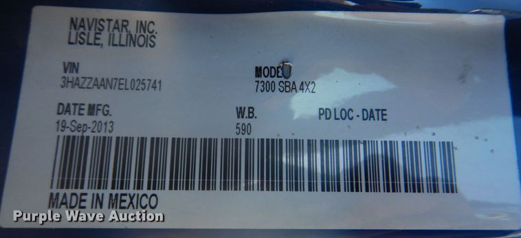 image for item DH8090 2014 International WorkStar 7300  box truck