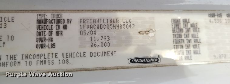 image for item DJ1676 2005 Freightliner Business Class M2  box truck