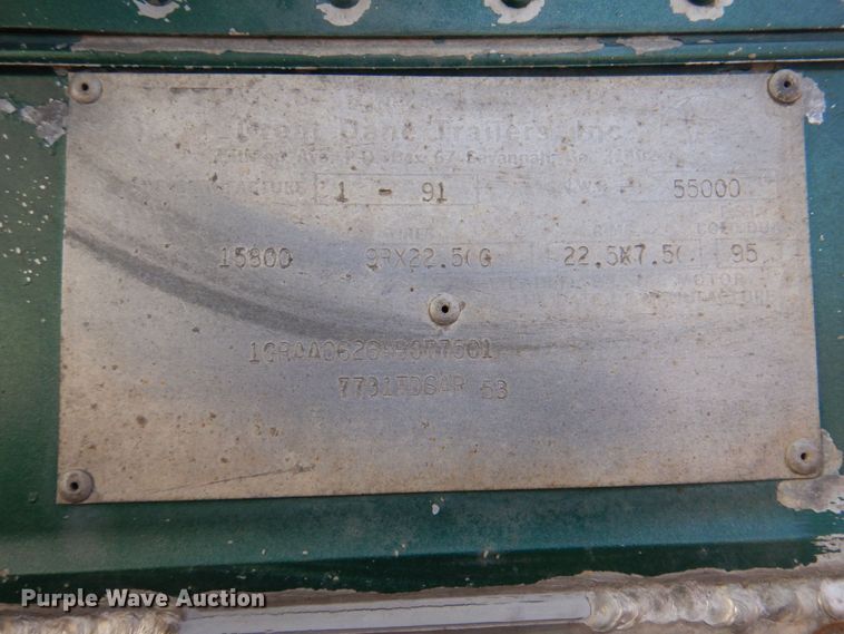 image for item DK8692 1991 Great Dane 7731TDSAR  refrigerated van trailer