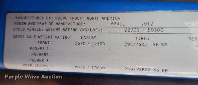 image for item DM5331 2013 Volvo VN  semi truck