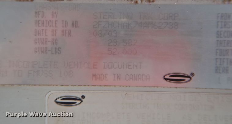 image for item DN0082 2004 Sterling Acterra  dump truck