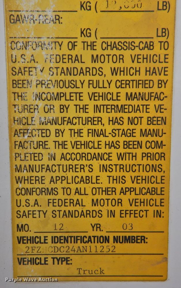 image for item DN0082 2004 Sterling Acterra  dump truck