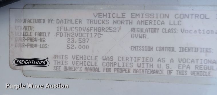 image for item DN2417 2015 Freightliner M2 112  semi truck