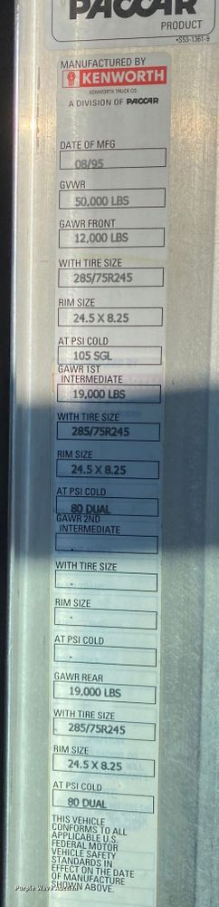 image for item DN6597 1996 Kenworth T600  semi truck