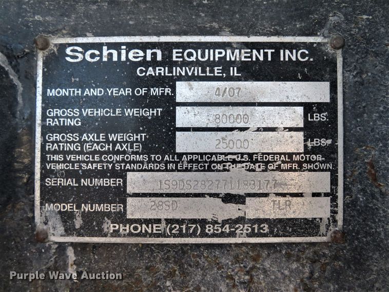 image for item FP9485 2007 Schien 28SD  end dump trailer