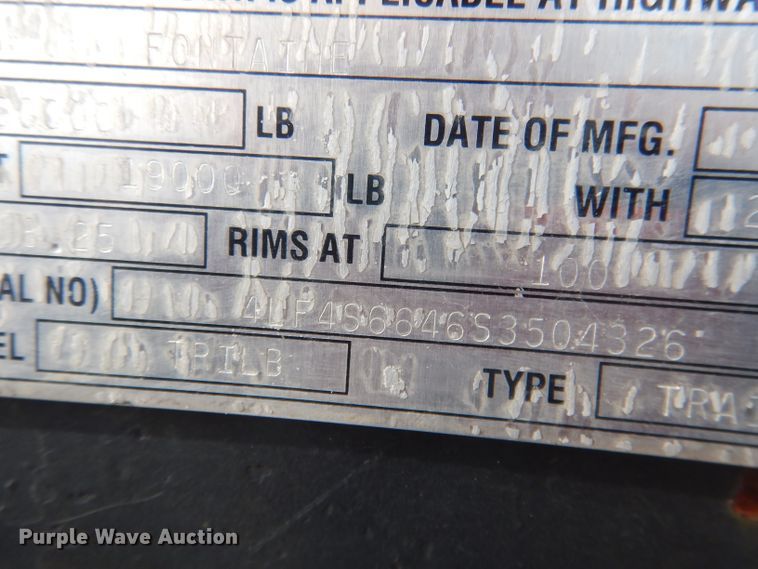 image for item HU9360 1995 Fontaine TRILB  lowboy equipment trailer