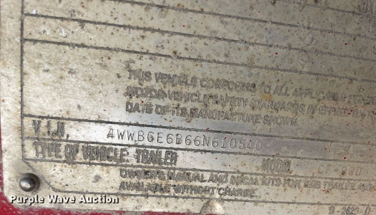 image for item IX9660 2006 Wilson  flatbed trailer