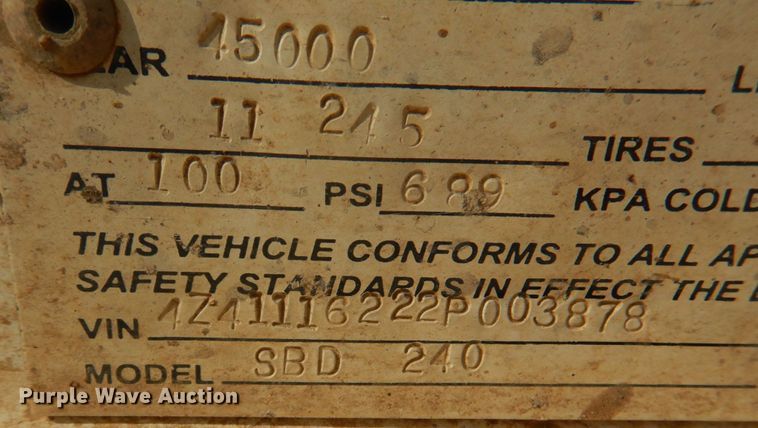 image for item JD9496 2002 CPS SBD-240  bottom dump trailer