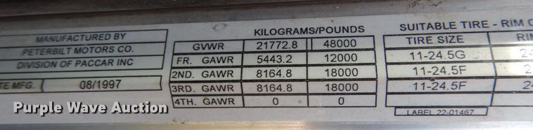 image for item JI9296 1998 Peterbilt 379  semi truck